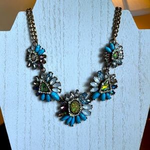 Vintage crystal and turquoise necklace